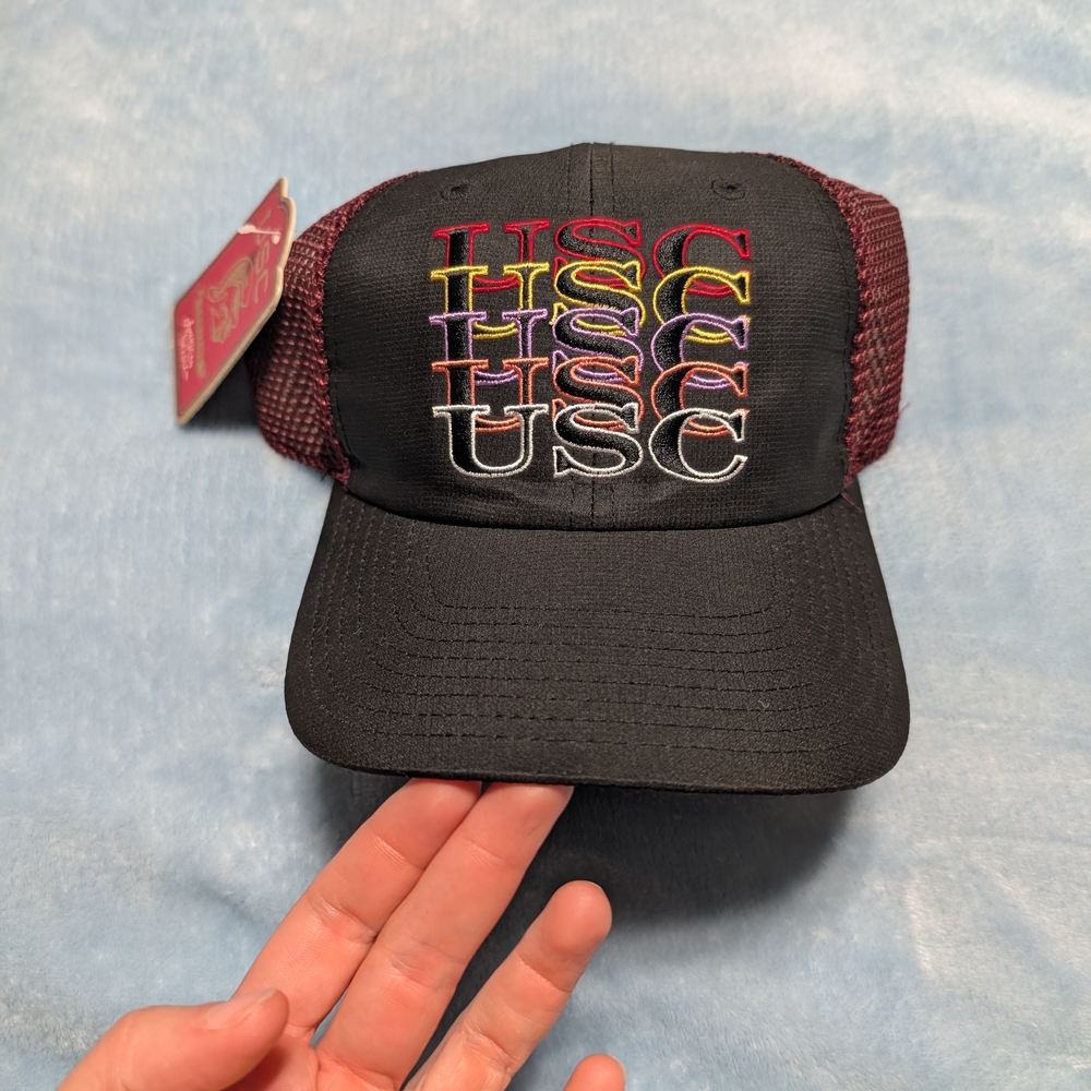 NWT - Official USC Black and Maroon Mesh Hat